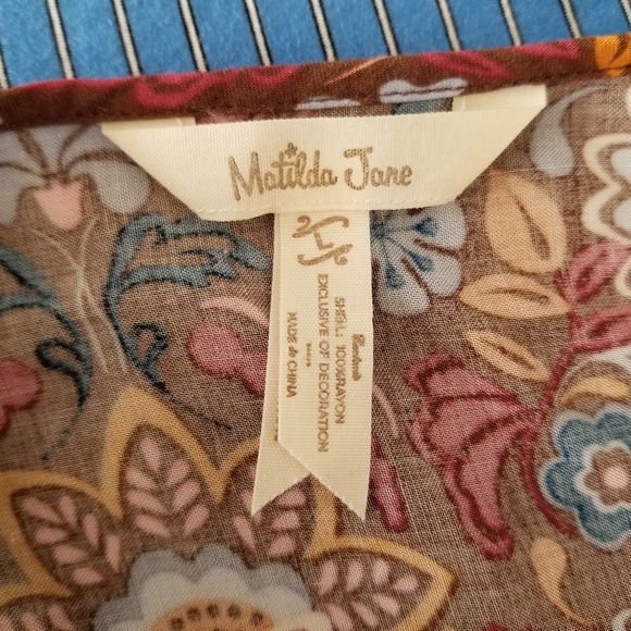 Matilda Jane Intermission Brown Floral Shift Dress Size Large - Picture 9 of 15